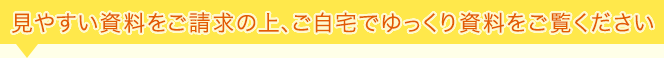 見やすい資料をご請求の上、ご自宅でゆっくり資料をご覧ください